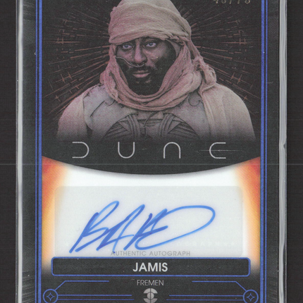 2025 Topps Dune Chrome Babs Olusanmokun as Jamis Autograph #A-BO Blue /75