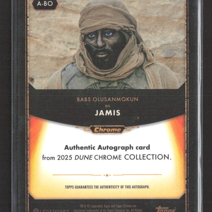 2025 Topps Dune Chrome Babs Olusanmokun as Jamis Autograph #A-BO Blue /75