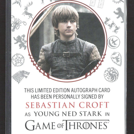 2023 Rittenhouse Game of Thrones Sebastian Croft As Ned Stark Auto