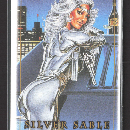 2024 SkyBox Marvel Masterpieces '92 Platinum Leather #81 Silver Sable