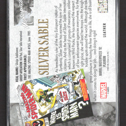 2024 SkyBox Marvel Masterpieces '92 Platinum Leather #81 Silver Sable