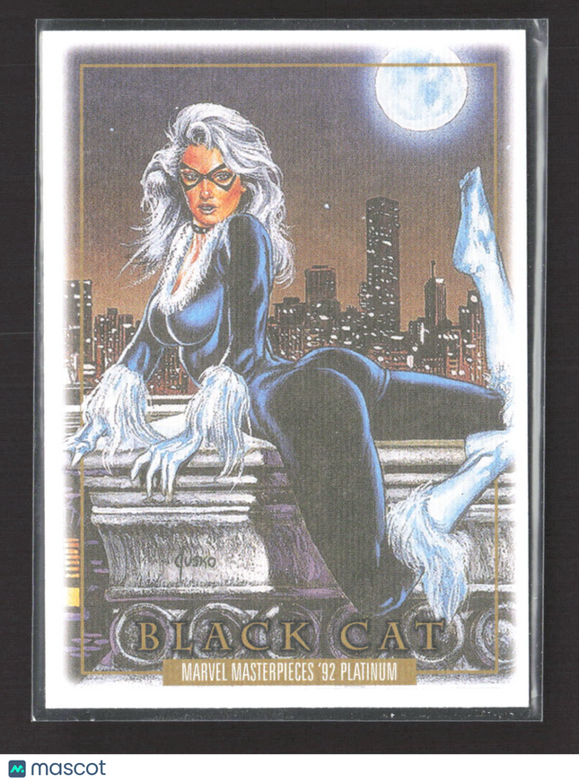 2024 Upper Deck Marvel Masterpieces '92 Platinum Black Cat Canvas #5