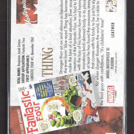 2024 SkyBox Marvel Masterpieces Platinum Edition Thing Leather #91