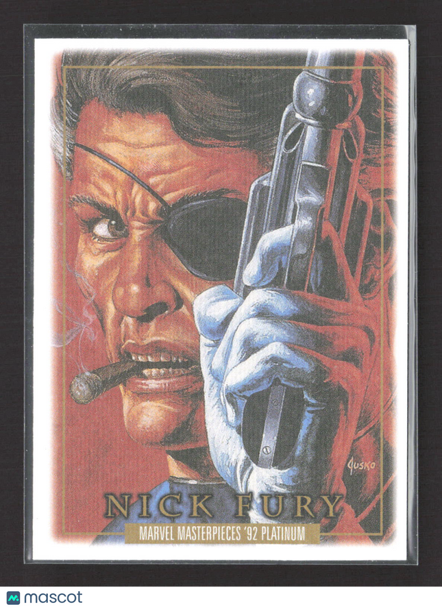 2024 Upper Deck Marvel Masterpieces '92 Platinum Nick Fury Canvas #64