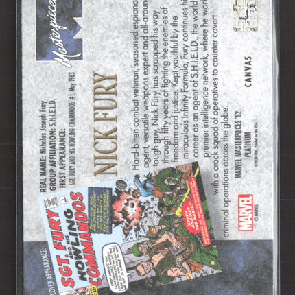 2024 Upper Deck Marvel Masterpieces '92 Platinum Nick Fury Canvas #64