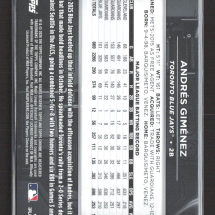 2025 Topps Chrome Black Andres Gimenez #147 27/50