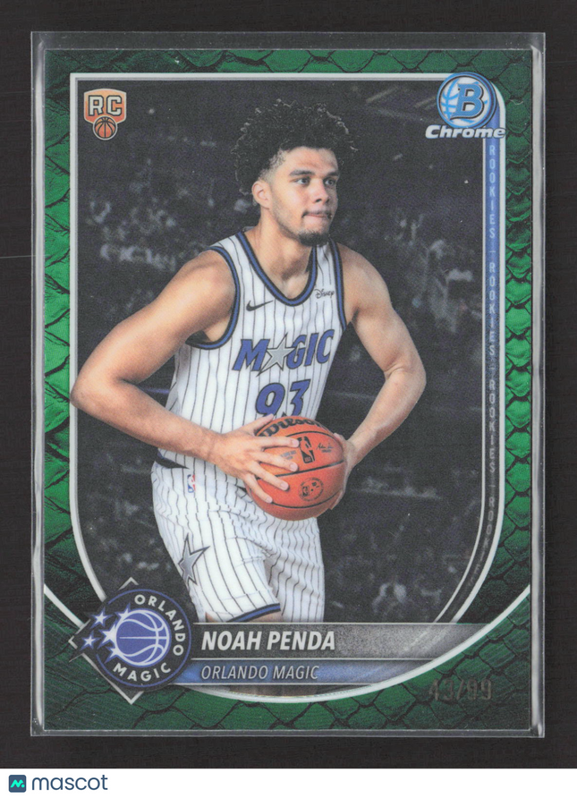 2025 Topps Bowman Chrome Noah Penda #BCV-32 Green Reptilian 43/99 RC