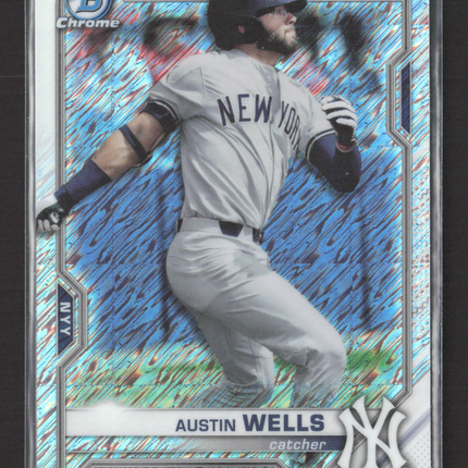 2021 Bowman Chrome Austin Wells #BCP-214 Shimmer Refractor
