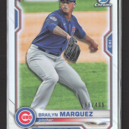 2021 Bowman Chrome Brailyn Marquez #100 Refractor 266/499 RC