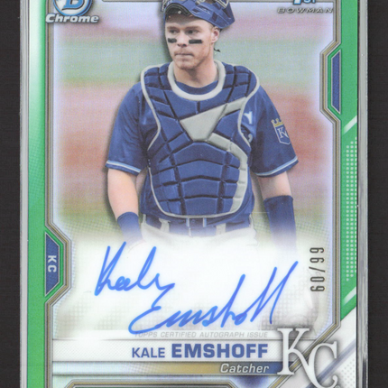 2021 Bowman Chrome Kale Emshoff #CPA-KE Green Refractor 60/99 1st Bowman Auto