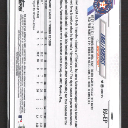 2021 Topps Chrome Enoli Paredes #RA-EP RC Auto