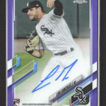 2021 Topps Chrome Luis Gonzalez #RA-LGO Purple Refractor RC Auto