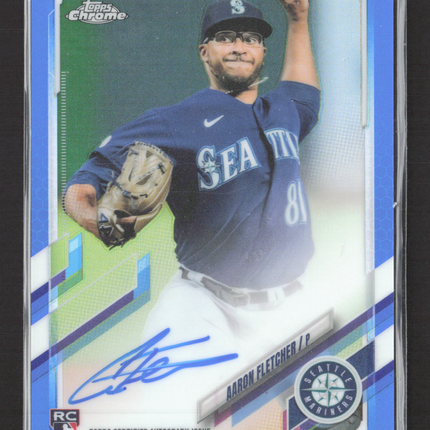 2021 Topps Chrome Aaron Fletcher #RA-AF Blue Refractor RC Auto