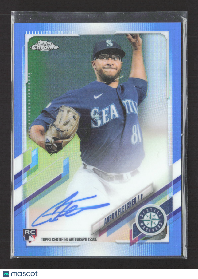 2021 Topps Chrome Aaron Fletcher #RA-AF Blue Refractor RC Auto