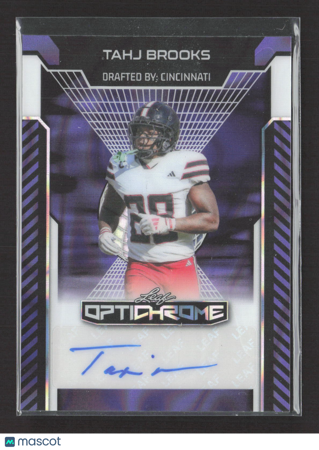 2025 Leaf Optichrome Tahj Brooks #BA-TB3 Purple 3/5 Auto