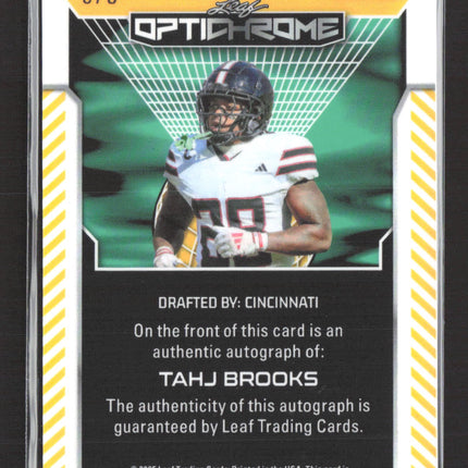 2025 Leaf Optichrome Tahj Brooks #BA-TB3 Purple 3/5 Auto