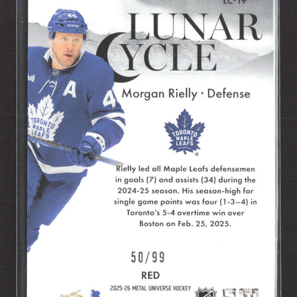 2026 SkyBox Metal Universe Lunar Cycle Morgan Rielly #LC-19 Red 50/99