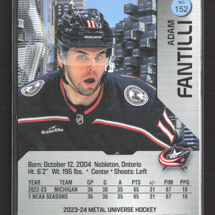 2024 SkyBox Metal Universe Hockey Adam Fantilli #152