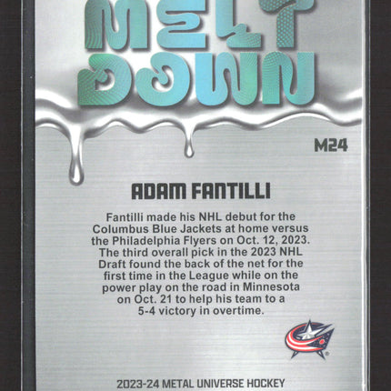 2024 Skybox Metal Universe Meltdown Adam Fantilli #M24