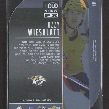 2026 Upper Deck SPx Holo View FX Ozzy Wiesblatt #HV-31