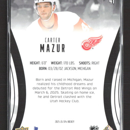 2026 Upper Deck SPx Finite Carter Mazur #41 Blue /999