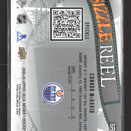 2025 Upper Deck Series 1 Sizzle Reel Connor McDavid #SR-15 Speckle