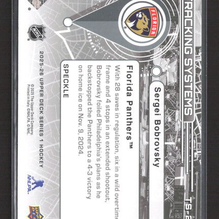 2025 Upper Deck Series 1 Tracking Systems Sergei Bobrovsky #TS-26 Speckle