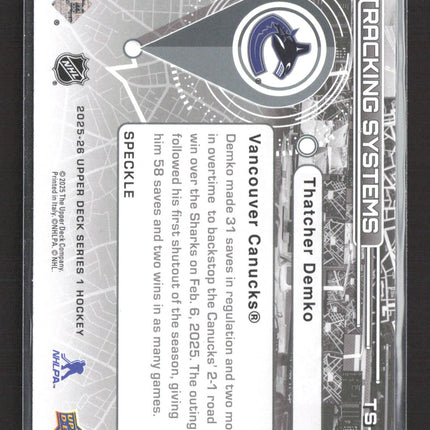 2025 Upper Deck Series 1 Tracking Systems Thatcher Demko #TS-10 Speckle