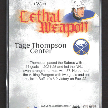 2026 SkyBox Metal Universe Lethal Weapon Tage Thompson #LW-10