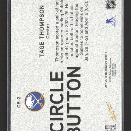 2026 SkyBox Metal Universe Circle Button Tage Thompson #CB-2