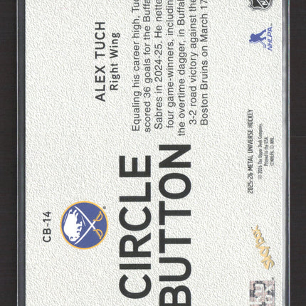 2025 SkyBox Metal Universe Circle Button Alex Tuch #CB-14