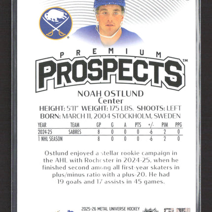 2025 Upper Deck SkyBox Metal Universe Premium Prospects Noah Ostlund #PP-5