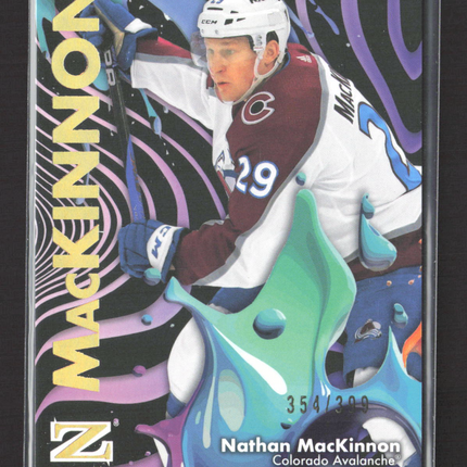 2025 SkyBox Metal Universe Z-Force Nathan MacKinnon #42 Rave 354/399