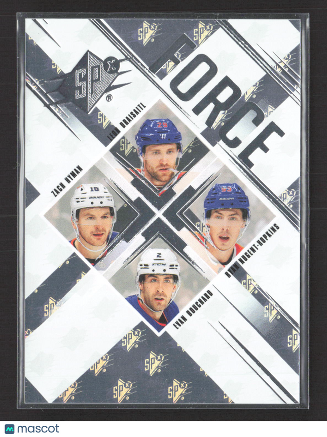 2025 UD SPx Force Evan Bouchard Ryan Nugent-Hopkins Zach Hyman Leon Draisaitl