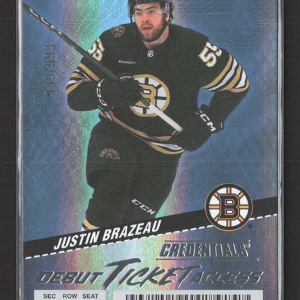 2024 Upper Deck Credentials Debut Ticket Access Justin Brazeau #148 999/999