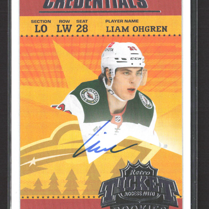 2025 Upper Deck Credentials Retro Ticket Access Auto Liam Ohgren #RTAR-LO Auto