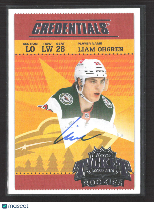 2025 Upper Deck Credentials Retro Ticket Access Auto Liam Ohgren #RTAR-LO Auto