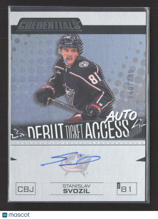 2024 UD Credentials Debut Ticket Access Stanislav Svozil #DTAA-SS Blue /299 Auto