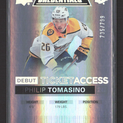 2022 Upper Deck Credentials Debut Ticket Access Philip Tomasino #133 735/799