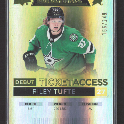 2022 UD Credentials Debut Ticket Access Riley Tufte #75 Holographic 156/249