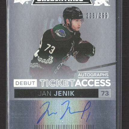 2022 Upper Deck Credentials Debut Ticket Access Jan Jenik #DTAA-JJ 238/299 Auto