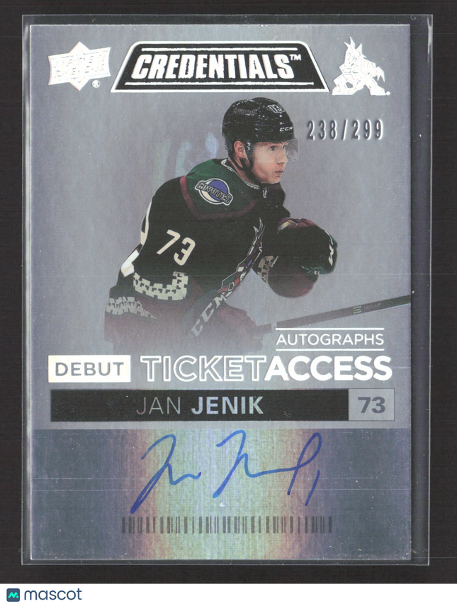 2022 Upper Deck Credentials Debut Ticket Access Jan Jenik #DTAA-JJ 238/299 Auto