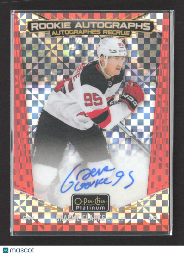 2025 O-Pee-Chee Platinum Graeme Clarke #R-GC Orange Checkers 13/15 Auto