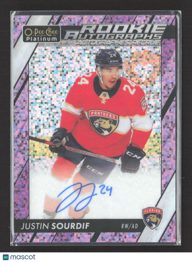 2024 O-Pee-Chee Platinum Justin Sourdif #R-SO Violet Pixels 14/99 Auto