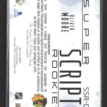2026 Upper Deck SPx Super Scripts Rookies Oliver Moore #SSR-OM Auto