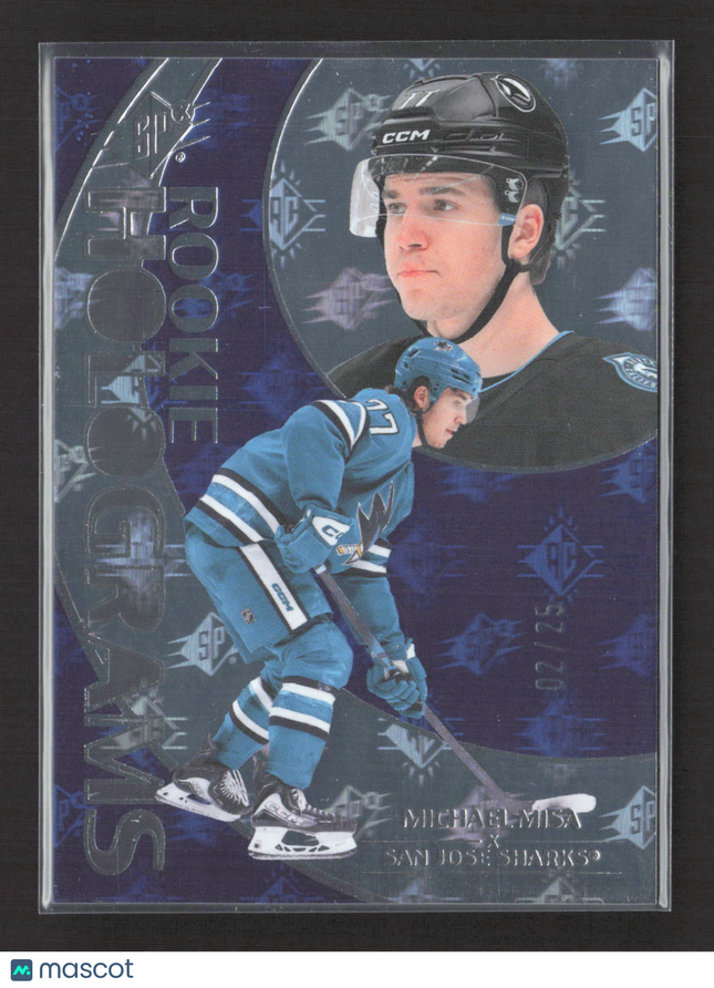 2026 Upper Deck SPx Rookie Holograms Michael Misa #161 Blue 02/25
