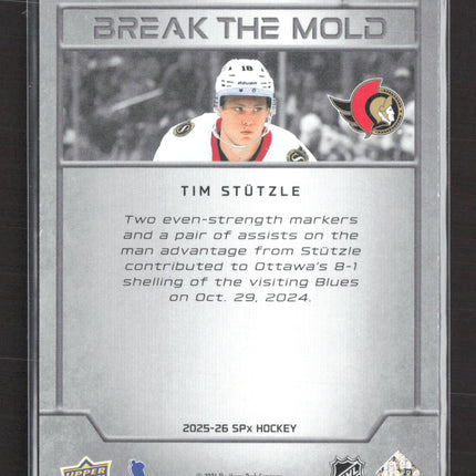 2026 Upper Deck SPx Break the Mold Tim Stutzle #BM-4
