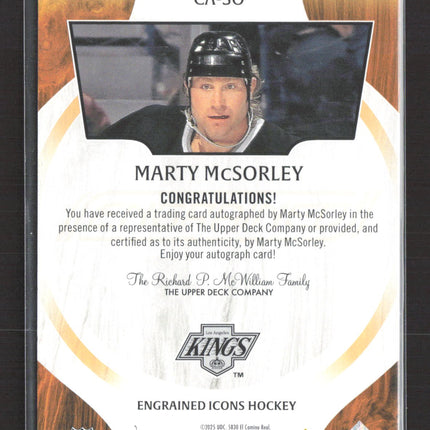 2025 Upper Deck Engrained Marty McSorley #CA-SO Auto