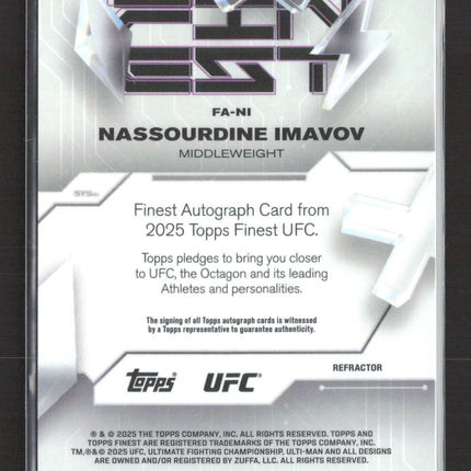 2025 Topps Finest UFC Nassourdine Imavov #FA-NI Refractor Auto