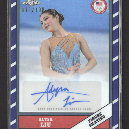 2026 Topps Chrome U.S. Olympics 1986 Topps Alysa Liu #86TA-AL 011/100 Auto
